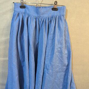 Full circle linen skirt with matching suspenders